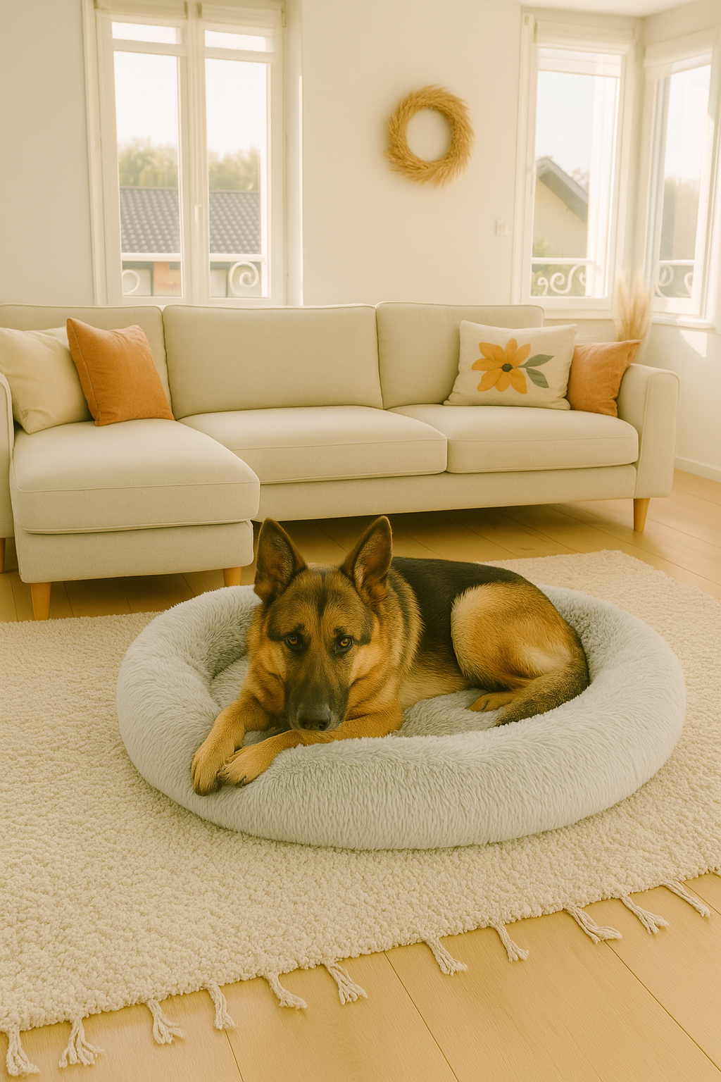 Panier Anti-Stress et Orthopédique Gris Clair